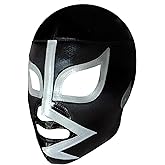 Rayo De Jalisco Lucha Libre Luchador Mask Adult Size - Mexican Wrestling Mask Costume Black, Medium