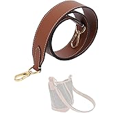 DGAZ Vachetta Leather Crossbody Strap for Celine Bucket bag with Gift Box, Handmade DIY purse strap(1.5 Inch Wide,27.6 Inch Long,Caramel(white thread))
