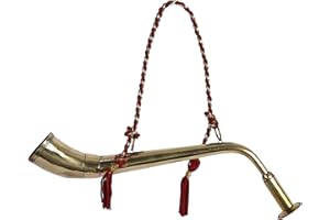 HANDTECHINDIA Musical Instrument Bugle Brass Wind Musical Instrument Army Brass Band Trumpet Brass Instrument Metal Flugelhorn Brass to Play Decorative Gift for Boys & Girls (10 INCH)