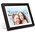 AEEZO Digital Picture Frame 10.1 Inch 1280x800 IPS Touch Screen WiFi Smart Digital Photo Frame with 16GB Storage, Auto-Rotate Easy Setup to Share Photos or Videos via AiMOR APP, Wall Mountable Black
