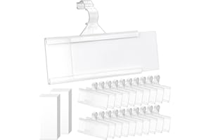 TECREDDY 25Pcs Wire Shelf Label Holder, Reusable Plastic Shelf Tags for Pantry Retail Shopping Mall Store Supermarket Wire Shelving UPC Price Display Easy Clip Design Tight Snap Lock Closure 1-1/4" H X 3" W