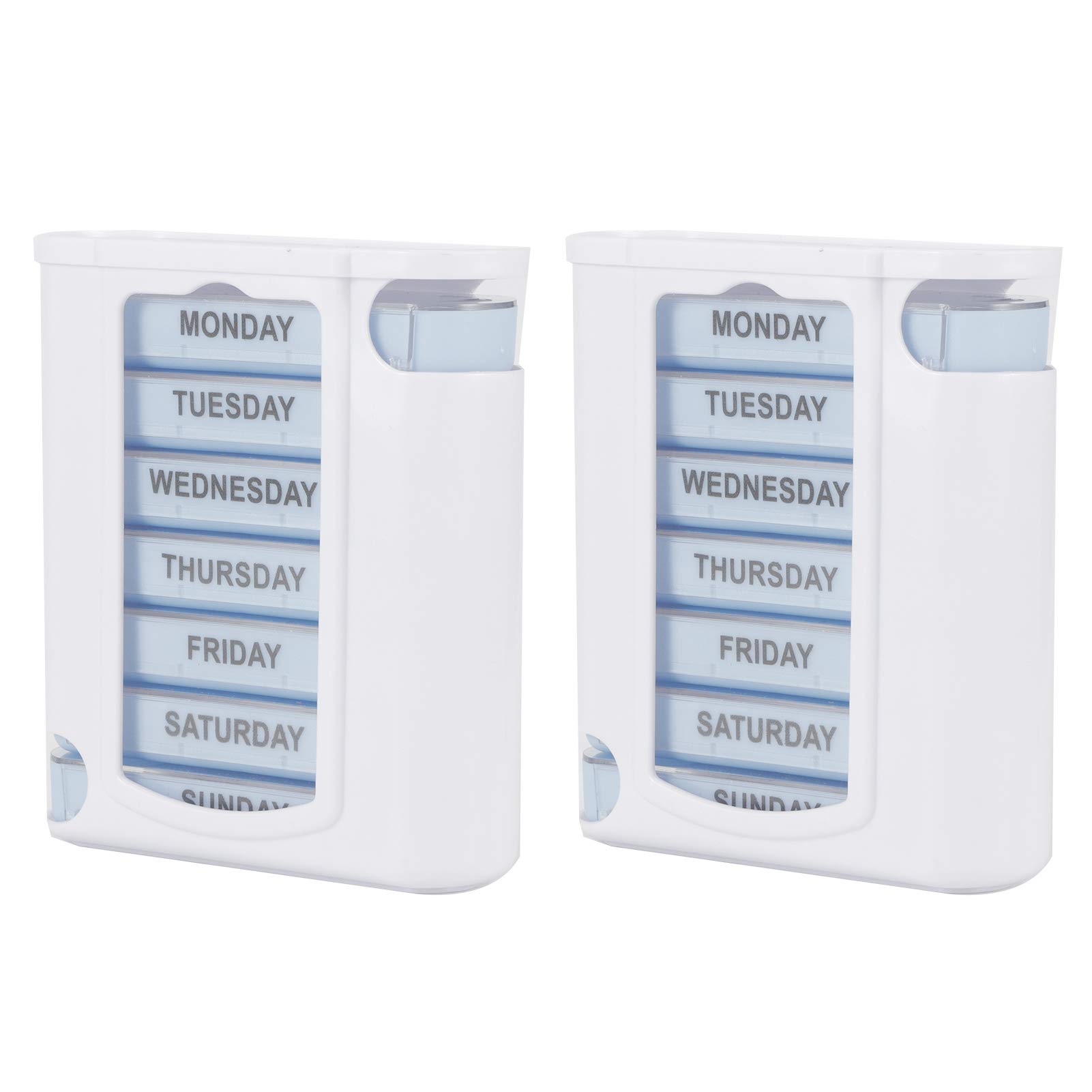 Cikonielf 2Set 28 Grids Pill Organizer Boxes Medicine Planner Weekly Tablets Container Dispenser Vitamin Holder for Home Travel