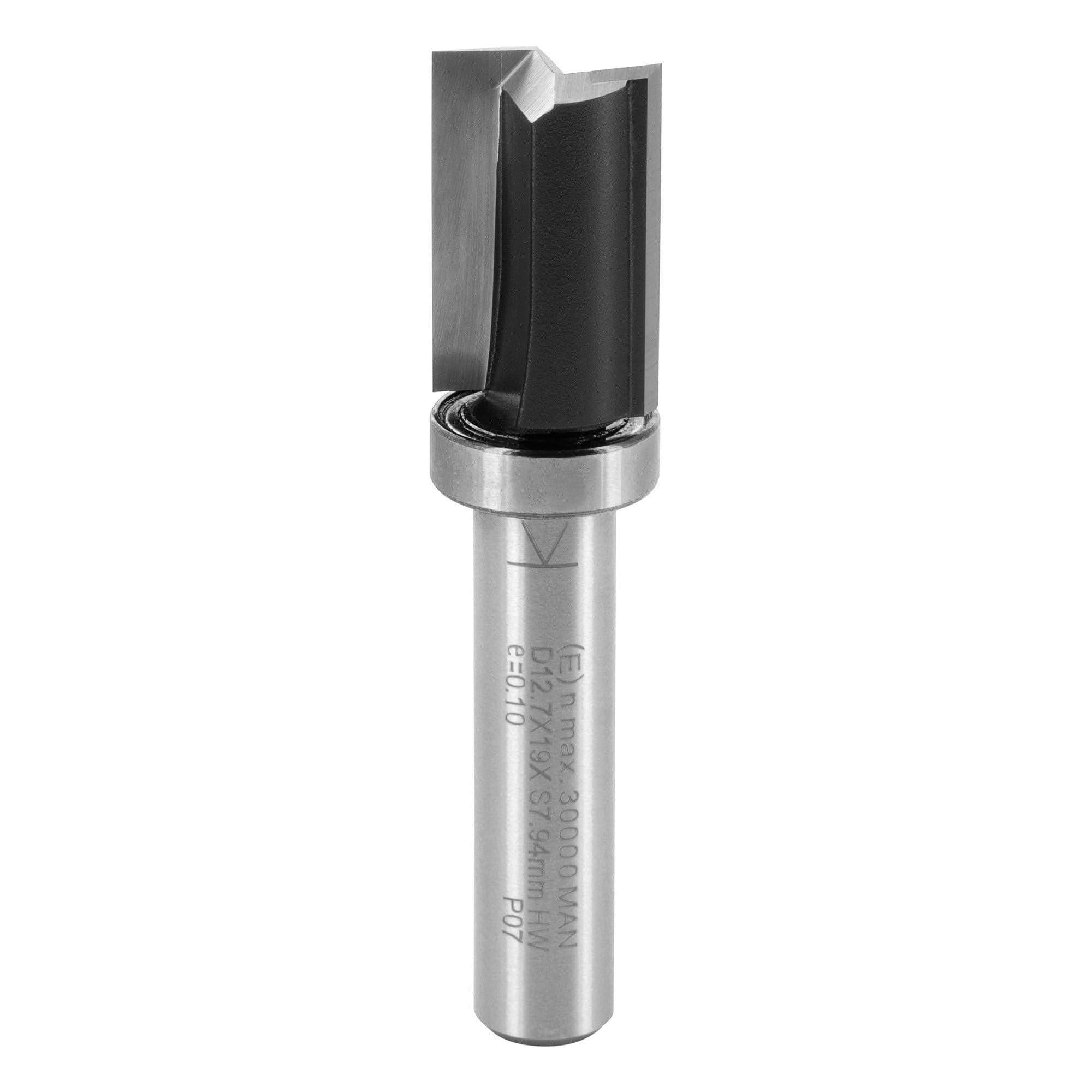 ENT 11651 Trimming Cutter Tungsten Carbide TC, Shank (S) 8 mm, Diameter (D) 12,7 mm, NL 19 mm, SL 32 mm, GL 56 mm, with Ball Bearing
