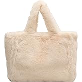 Extolove Fluffy Tote Bag Large Fur Purses for Women Winter Fuzzy Totes Furry Shoulder Handbag Plush Bags | Fluffy, Large, Fur, Winter, Fuzzy, Totes