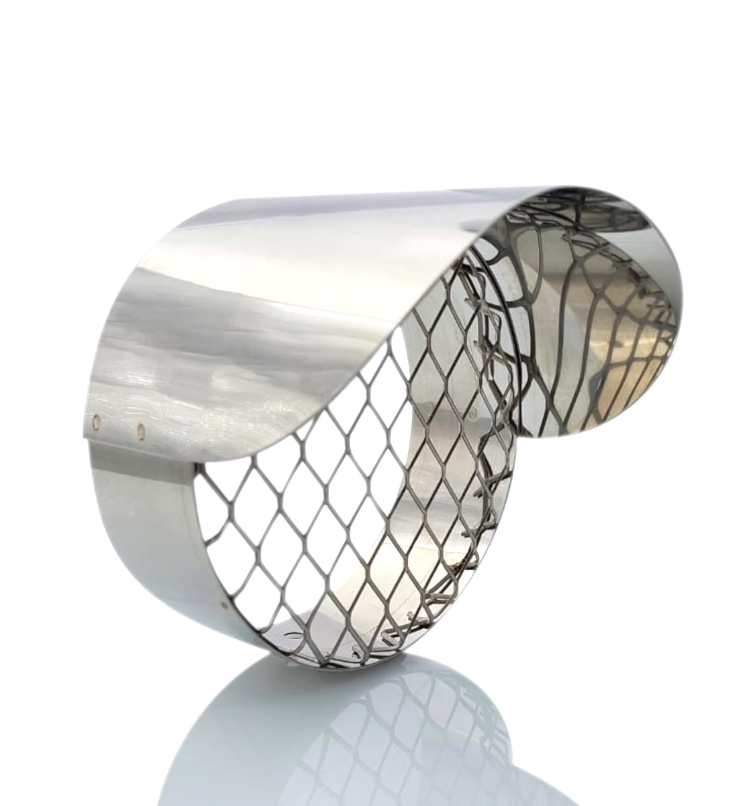 Tygerix Exhaust Muffler with Stainless Steel Intrusion Grid Diameter 100 mm | Smoke Evacuator or Air Intake Boilers Wood Pellet Stoves | Rain Protection | Heat Resistant | Il Top