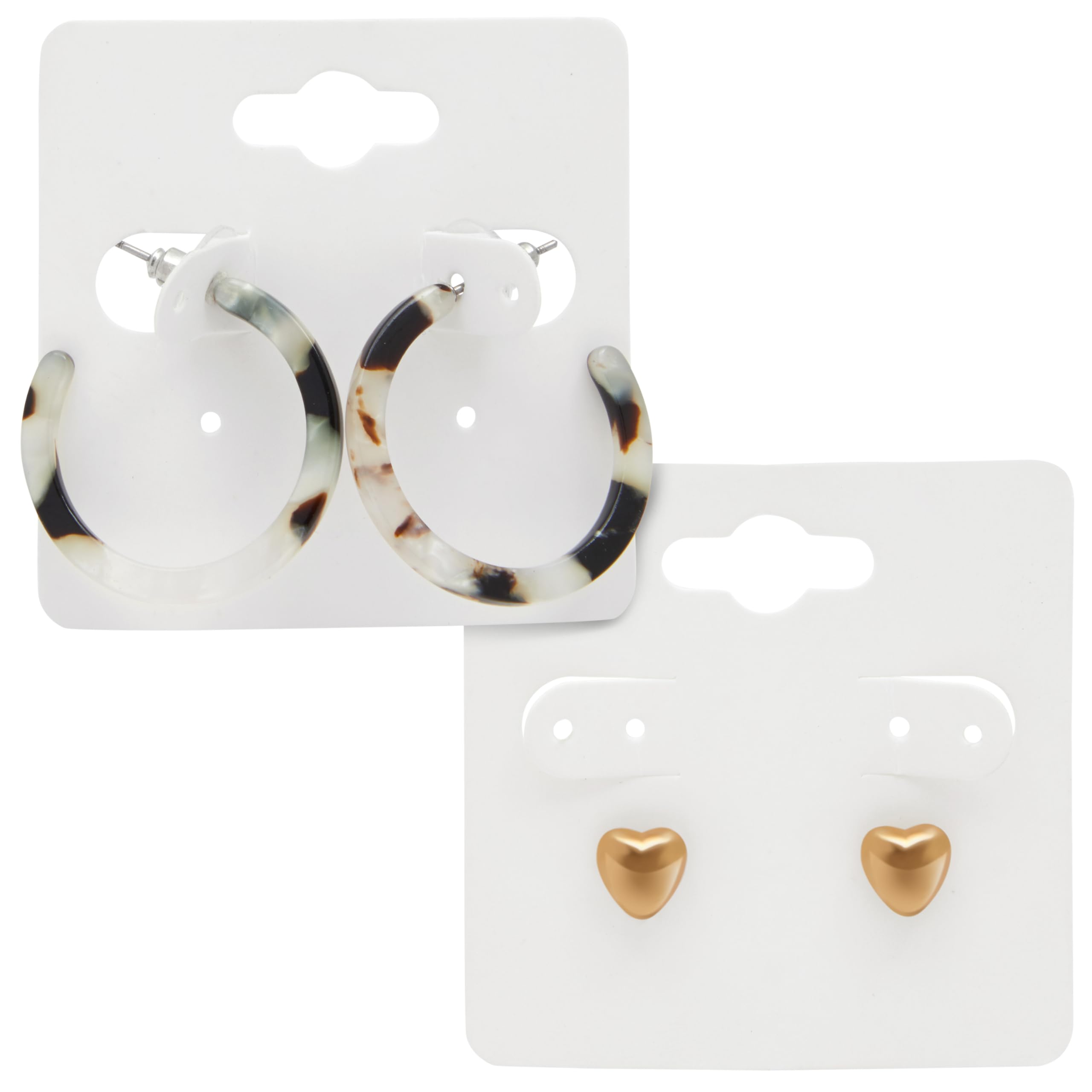 Juvale White Earring Cards, Hanging Earring Cards for Selling, Display, Packaging, Storage, Durable and Sturdy Paper Material, Jewelry Holders (2x2 Inch) Bulk Pack - 200-Pack