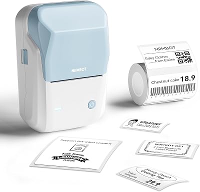 NIIMBOT B1 Label Maker 20-50mm Bluetooth Portable Thermal Printer Blue White