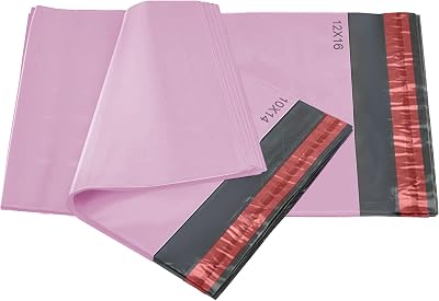 iSOUL 50 Baby Pink Mailing Bags 2 Sizes 10x14 12x16 Poly Postal Self Seal