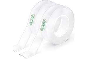 EZlifego Double Sided Tape Heavy Duty(Extra Large, Pack of 2, Total 396 Inch), Nano Double Sided Adhesive Tape, Clear Mounting Tape Picture Hanging Strips, Removable Wall Tape Sticky Poster Tape Decor