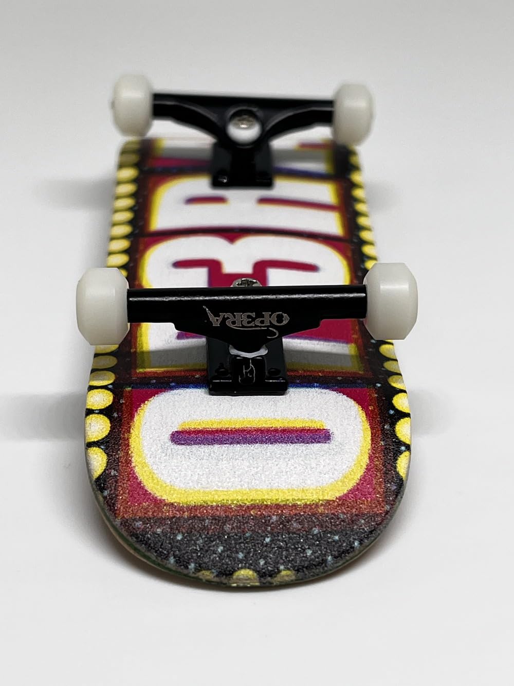 Op3ra Pro Fingerboard Complete 34 * 96mm Maples Wood Deck,UV Printing Graphic-Solid Single Axles Pro Trucks & 5 Urethane Bearing Wheels,-Replace Bushings-Blocks (Polkadot)