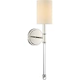 Savoy House 9-101-1-109 Fremont Traditional Soft White Glass Wall Sconce, 1-Light 60 Watt, 21" H x 5" W, Polished Nickel