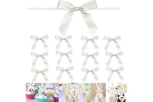 GUIFIER 100 Pack 3" Satin Twist Tie Bows, Twist Bows for Treats, Ribbon Bows with Twist Ties Gift Wrap Bows, Pretied Bows Tie