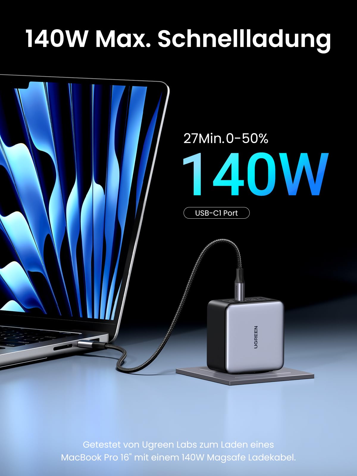 UGREEN Nexode 160W Ladegerät, 4-Port, unterstützt PD3.1 140W, PPS 45W 2