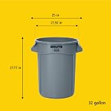 Rubbermaid Commercial Vented Brute Round Container 121 L Orange view 7