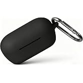 Geiomoo Silicone Cover for Sony WF-C710N Case, Soft Flexible Scratch Resistant Cover with Carabiner (Black)