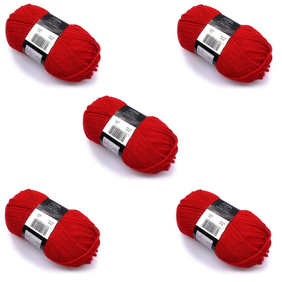 Lexicon Select Pack of 5 x 100g Balls Chunky Wool - Red