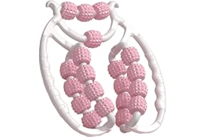 kowaku Massage Roller Relax Roller 20 Wheels, Cellulite Roller Muscle Relaxer Circular Leg Clamps Leg Massage for Tennis Elbow Legs (Pink)