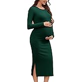Smallshow Women's Long Sleeve Maternity Sweater Dress Knit Fall Winter Pregnancy Clothes
