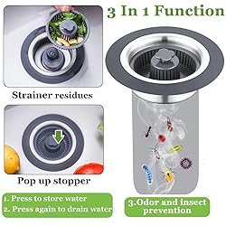 WSYLEN 3 in 1 Kitchen Sink Drain Strainer and