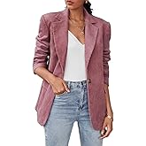 IDEALSANXUN Womens Corduroy Blazer Fall Winter Casual Blazer Dressy Suit Jackets