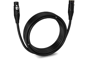 LyxPro 15 Feet XLR Microphone Cable Balanced Male to Female 3 Pin Mic Cord for Powered Speakers Audio Interface Professional Pro Audio Performance and Recording Devices - Black