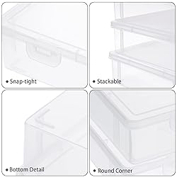BTSKY Clear Plastic Storage Box with Flap