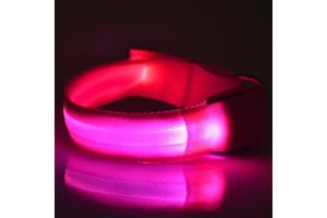 Fashion&cool LED Slap Band, USB Rechargeable Light Up Sport Armband, Glow in The Dark Adjustable Bracelets for Men&Women, Night Safety Lights for Running, Jogging Cycling, Hiking