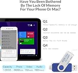 BORLTER CLAMP 128GB Dual USB Flash Drive Micro USB OTG Swivel Android Phone view 5