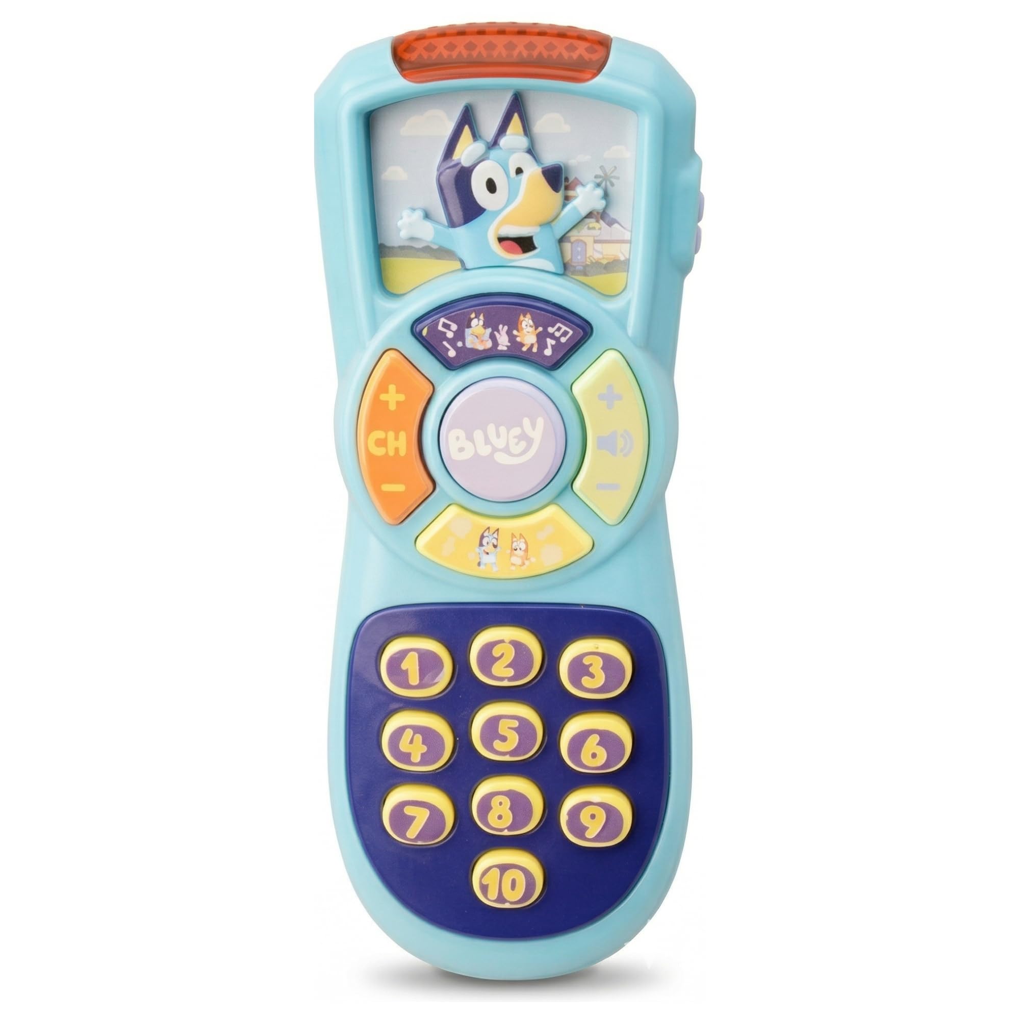 Bluey Interactive Tablet & Remote Control Toy Set – Pretend Play Phone & Learning Tablet for Toddlers – Musical Sound Buttons, Sliding Fun Features (Bluey's Remote Control)