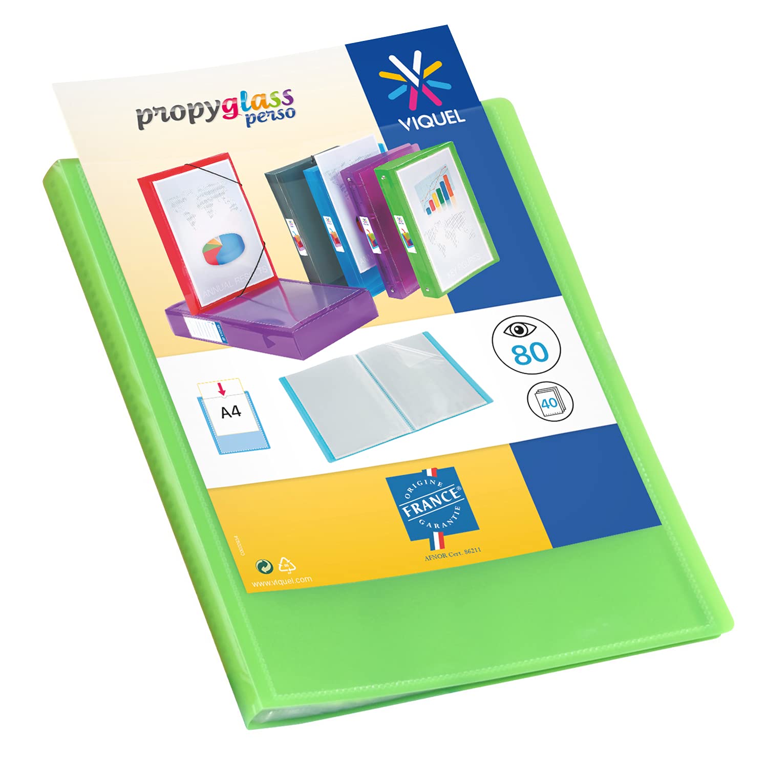 Viquel Cover of Your Choice of Text 80 Pages with Propyglass Green