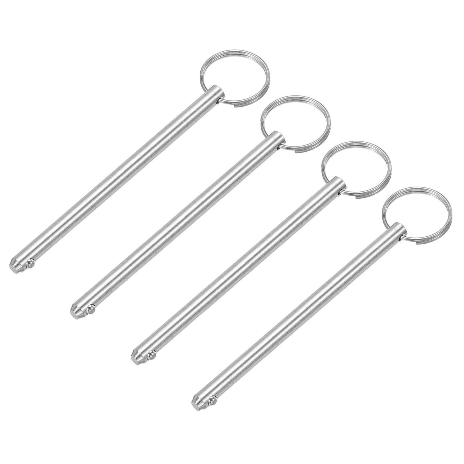 PATIKIL 316 Stainless Steel Quick Release Pin 4 Pack Bimini Top Pin Usable Length 4.25", Total Length 4.72", Dia 0.23" Boat Marine Hardware for Deck Boat Bimini Top