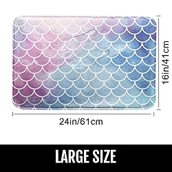 Britimes Purple Pink Gradient Bath Mat,Mermaid