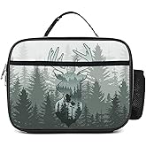 Bzocm Camo Deer Lunch Bag Insulated Reusable Lunch Box Kids Girls Boys Cooler Thermal Tote Bag For Men Women School Work Picnic