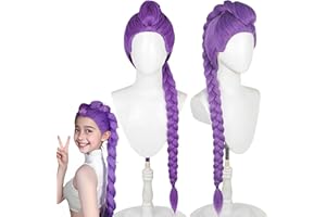 SNUGEASY Anime Costume Cosplay Wig, Purple Braid Wigs for Women Men, Pop Singer Hair Halloween Cosplay Props