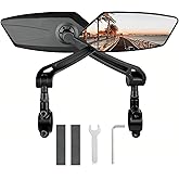 2 Pack Bike Mirrors,eBike Handlebar Mirror,360° Adjustable and Rotatable Safety Bicycle Rear View Mirrors, Scratch Resistant Glass Lens,Bicycle Universal Fit Accessories