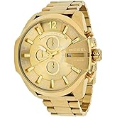Diesel Men's Mega Chief Stainless Steel Bracelet, Silicone or Leather Band Watch with Analog or Digital Movement