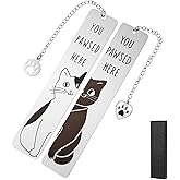 YBEATY 2PCS Cute Cat Book Marks Cats Themed Gifts Book Marks Metal Cat Bookmarks Funny Aesthetics Animal Bookmarks Reading Accessories for Books Lover Women Stocking Stuffers Books Club