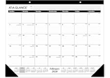 AT-A-GLANCE 2020 Desk Calendar, Desk Pad, 21-3/4" x 17", Standard, Ruled Blocks (SK2400)