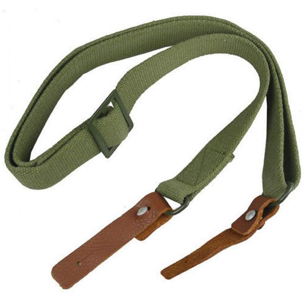 Military Issue AK47 Canvas Rifle Sling with Leather Hooks - 2 Point