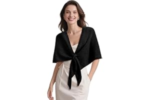 X-KIDS Pashmina Wraps for Women Poncho Shawls for Evening Dresses Top Casual Knitted Triangle Cashmere Scarf for Winter