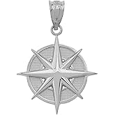 Claddagh Gold Certified 925 Sterling Silver North Star Celestial Star Symbol Charm Pendant