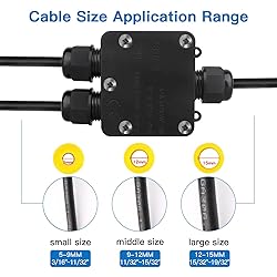 Helunsi Waterproof Junction Box 3 Way, IP68