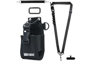 Ezcora Firefighter Radio Strap Set Includes Firefighter Radio Strap and Holder, Anti-Sway Strap, Mic Clip for EMS EMT Ham Radio, Two Way Radio, Walkie Talkie Radio Scanner