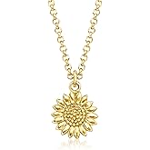 Pure Collection by Ross-Simons Italian 18kt Gold Over Sterling Sunflower Necklace. 16 inches