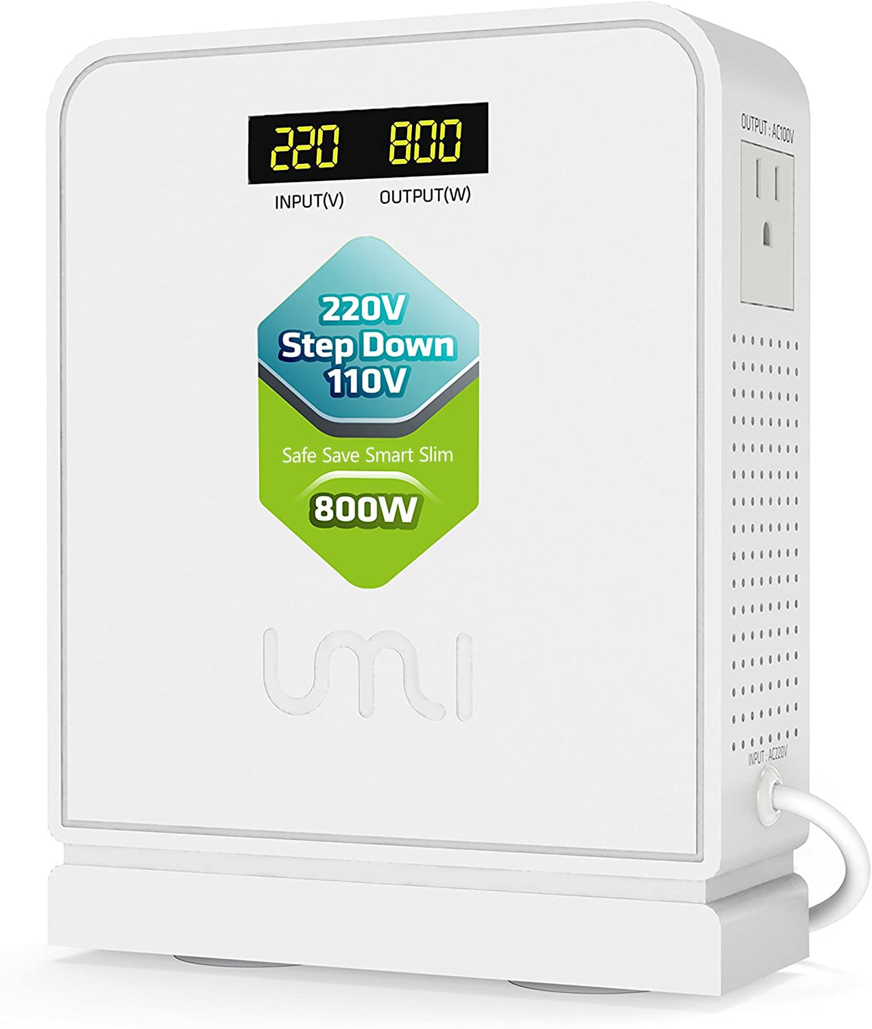UMI Step Down Voltage Converter 800 Watts 220V to 110V for US Canada Japan Electrical Appliances Use in Europe and Asia 220-240v Power System - Adopt Toroidal Transformer - Stable and Safe
