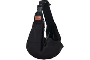 RXHOSIGAY Small Pet Carrier Pouch Sling for Daily with Adjustable Strap Pocket Safety Buckle for Puppy Dog Papoose and Cat Kitten Black