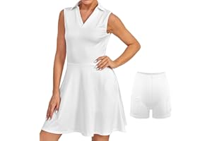 Bezioner Tennis Dresses for Women Golf Dress with Shorts Workout Athletic Dress Sleeveless with Pockets