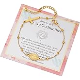 Xydedoing Catholic Bracelet Gifts for Women Girls, Adjustable Chain Bracelets for Baptism, Christening, Godmother Appreciation,Cross Bracelet Gifts Religious Friendship Jewelry