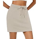 Casly Lamiit Women's Mini Skort Casual Drawstring High Waisted Short Sweat Skirt with Pockets