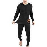 MeetHoo Mens Thermal Underwear Set Seamless Fleece Lined Base Layer Sports Long Johns Winter Gear Running Skiing